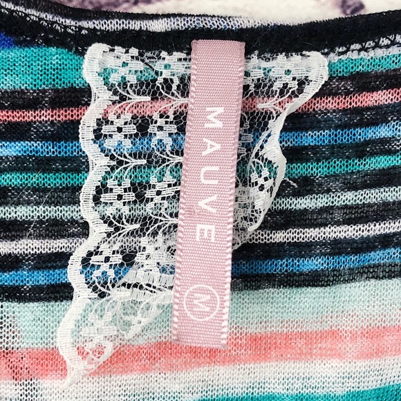 Maeve Colorful Striped Split Back Tank Top M - Picture 6 of 6